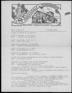 Histoire Bulletin paroissial a 1962